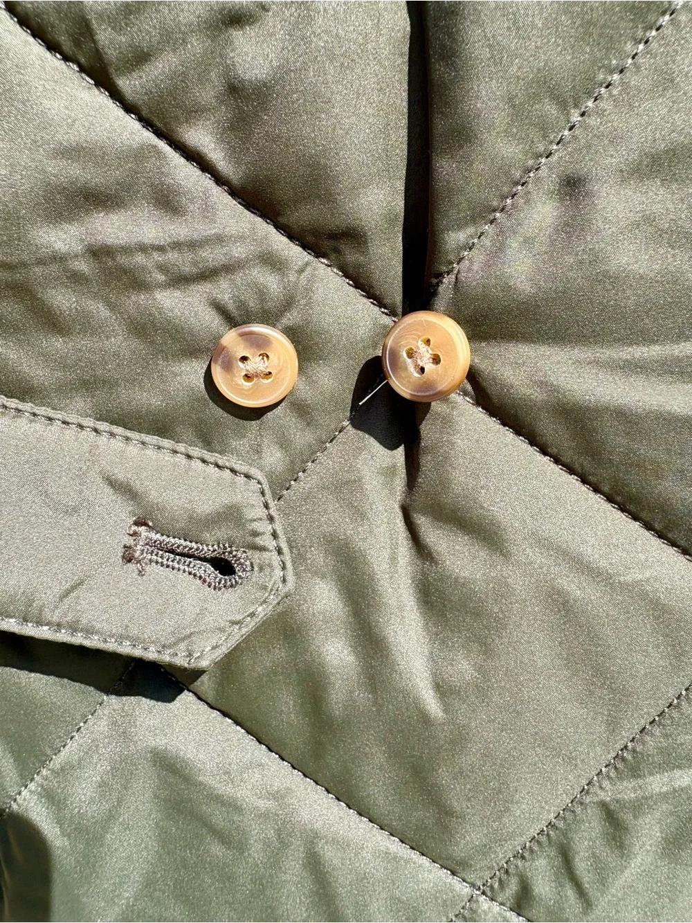 J. Crew Authentic Outerwear Men's Quilted Flannel Lined Olive Green Vest